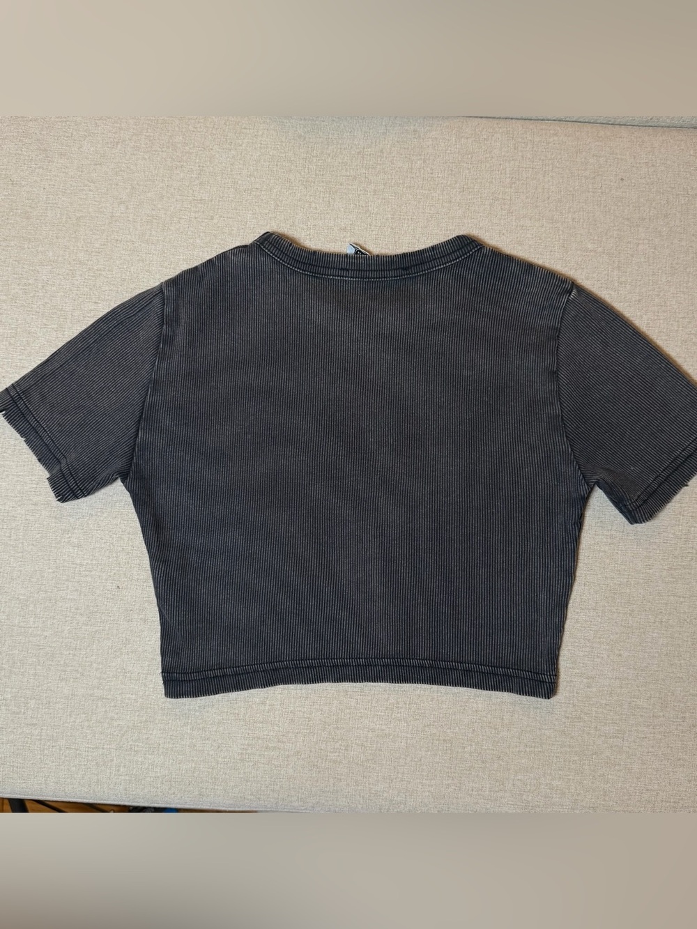 ZARA Black Ribbed Short Sleeve Crop Top - Picture 3 of 4